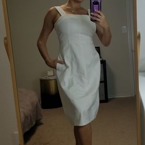 COS White Cotton Denim Dress with Zipper